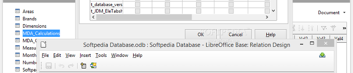 Showing the LibreOffice Base tools